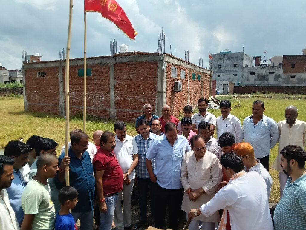  नवदुर्गा पंडाल में भूमि पूजन