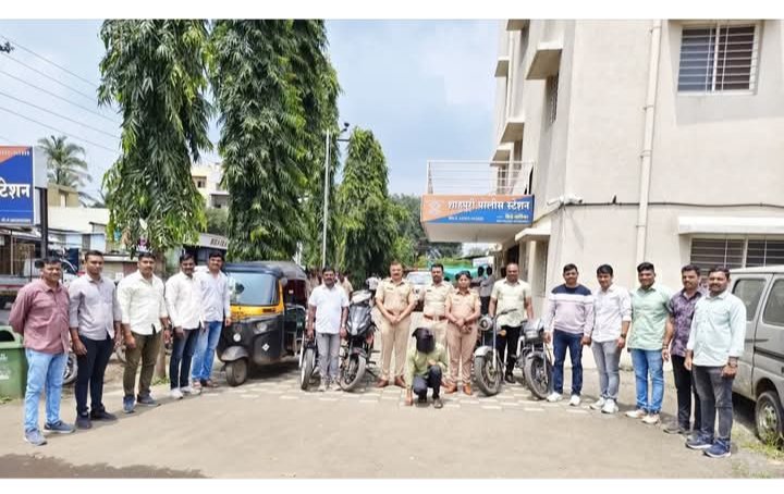 मोटरसायकल चोरीचे गुन्हे उघड, 3.85 लाखाचा मुद्देमाल जप्त शाहूपुरी पोलिसांची कारवाई