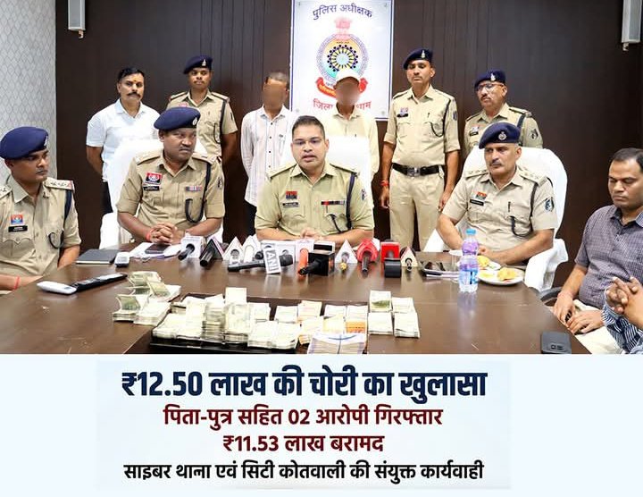 12.50 लाख की चोरी का कबीरधाम पुलिस ने किया खुलासा, पिता-पुत्र गिरफ्तार