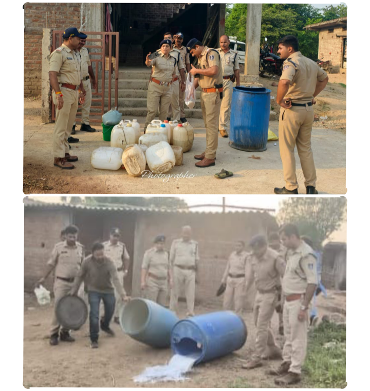 नानपुर पुलिस ने चलाया क़ानून का डंडा न बची ताड़ी न बची शराब