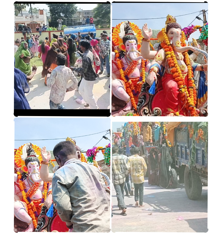 चंद्रशेखर आजाद नगर में धूम धाम से विसर्जित हुए भगवान एकदंता