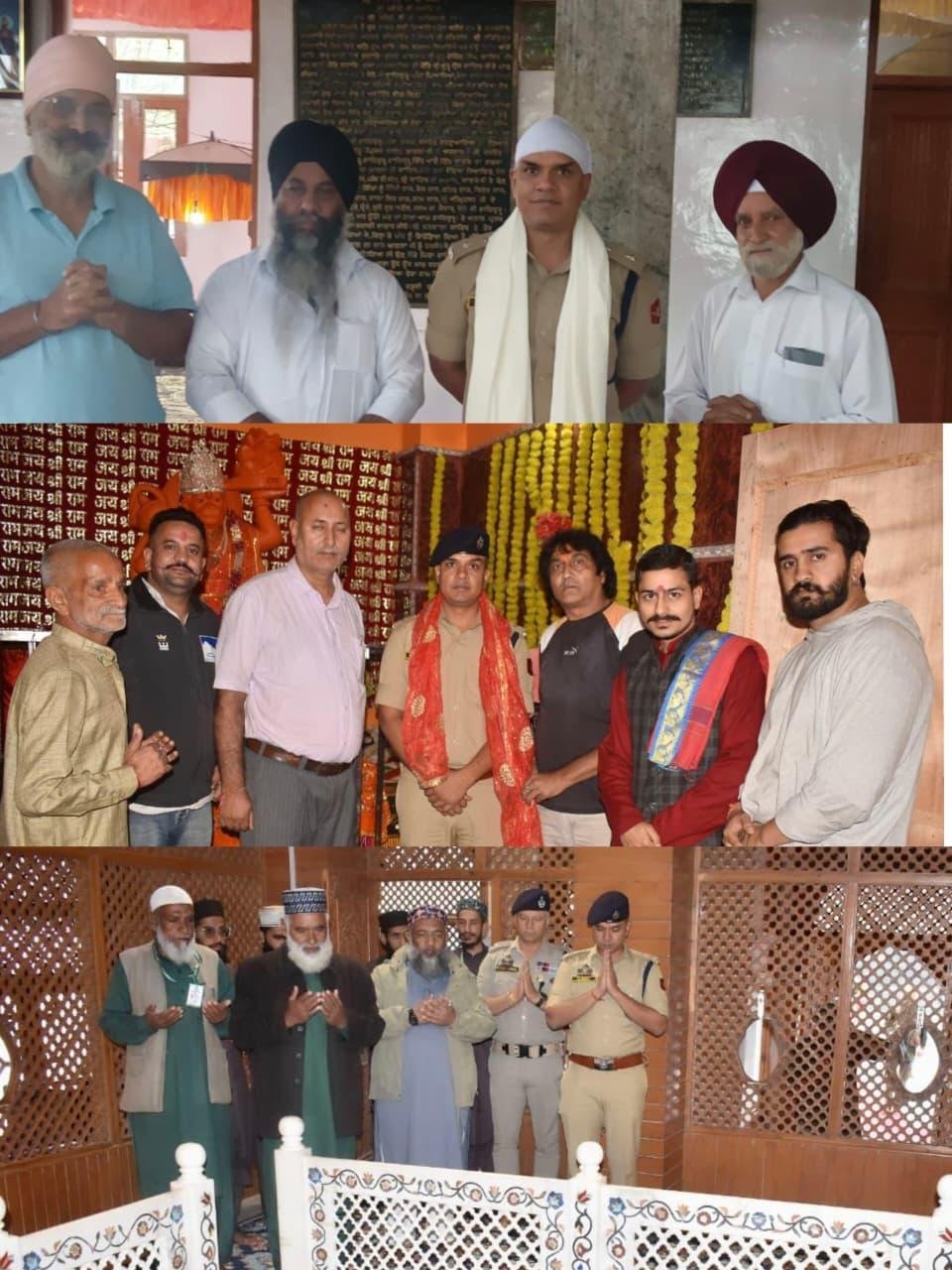 राजेश कुमार पूंछ एसएसपी पुंछ ने धार्मिक स्थलों पर टेका माथा; शांति और भाईचारे के लिए की प्रार्थना आज 13.10.2026 को पुंछ के नवनियुक्त वरिष्ठ पुलिस अधीक्षक (एसएसपी) श्री वैभव मी