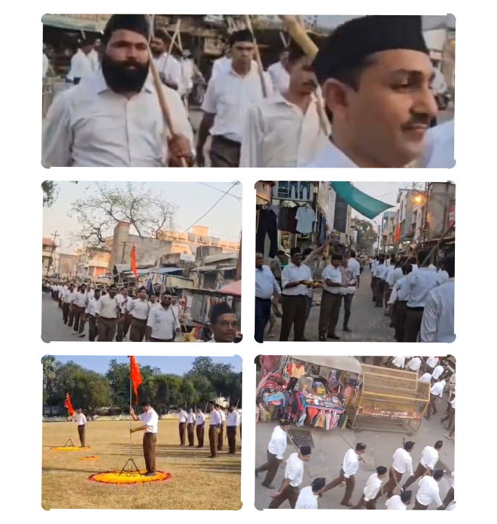 RSS ने प्रतिवर्ष के अनुसार इस वर्ष आलीराजपुर जिले में निकाला पथ संचलन