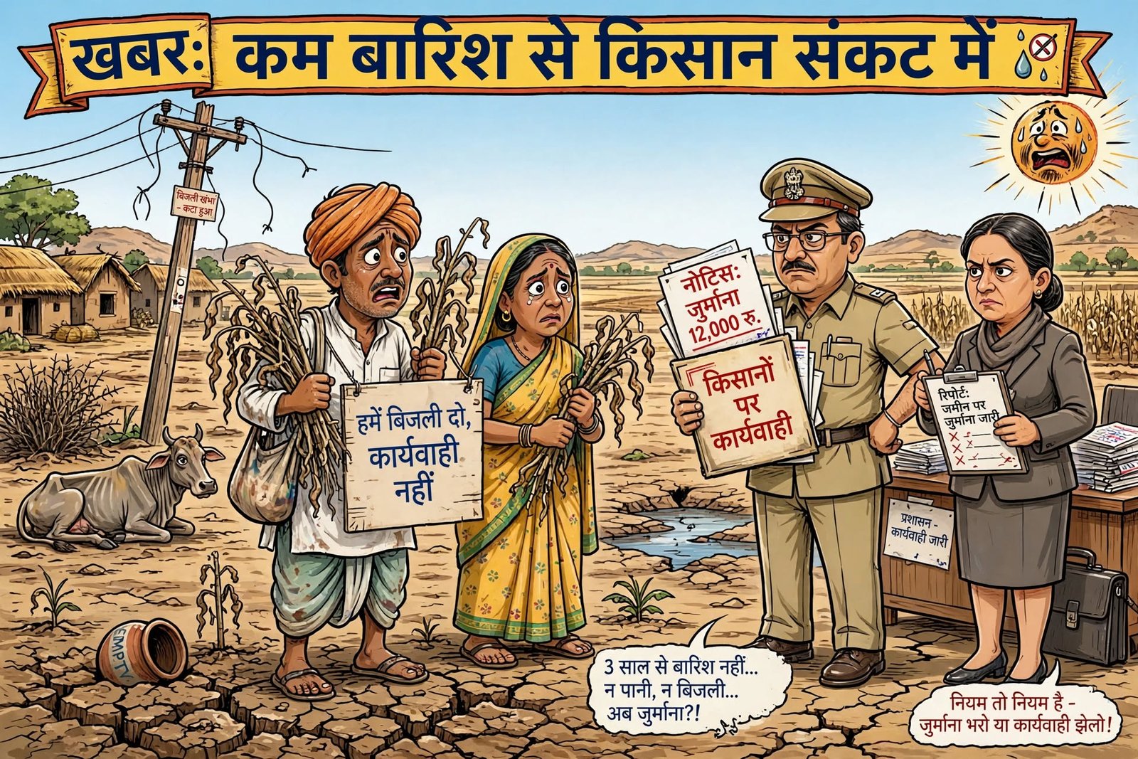 पांढुर्ना क्षेत्र में कम बारिश से किसान संकट में, राहत की जगह किसानों पर ही कार्यवाही की तैयारी