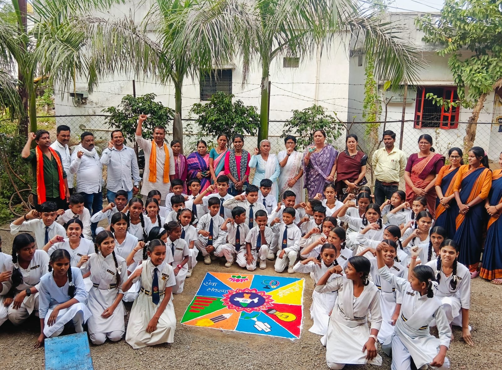 सेवा संकल्प अभियान 2026 के अंतर्गत ज्ञान ज्योति विद्या मंदिर स्कूल में रंगोली एवं भाषण प्रतियोगिता आयोजित
